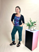 Windowpane Top 3/4 Sleeve - Metamorphosis (20)
