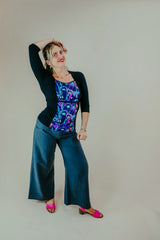 Windowpane Top 3/4 Sleeve - Metamorphosis (20)