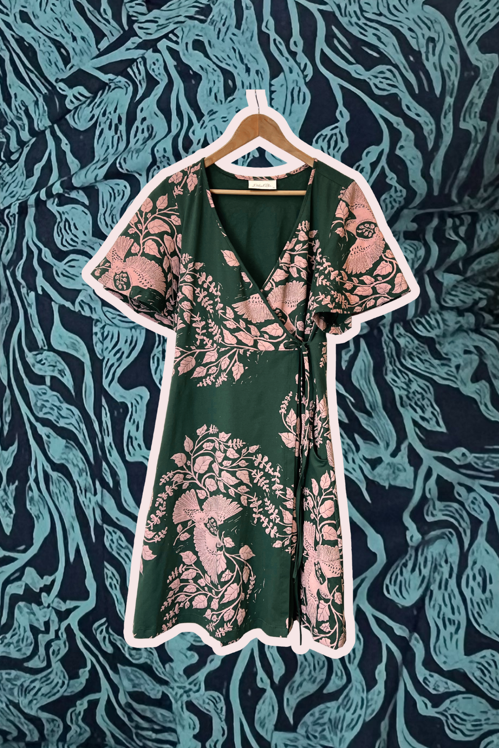Stretch Wrap Dress - Kelp Garden