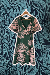 Stretch Wrap Dress - Kelp Garden