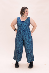 Pull On Stretch Jumpsuit - Kelp Garden