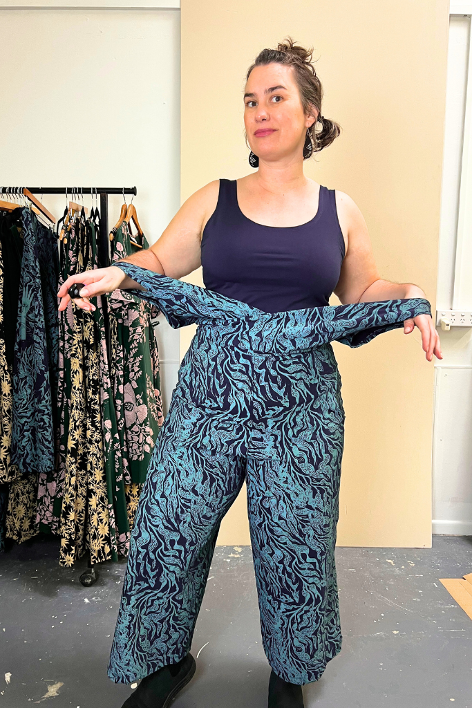 Pull On Stretch Jumpsuit - Kelp Garden