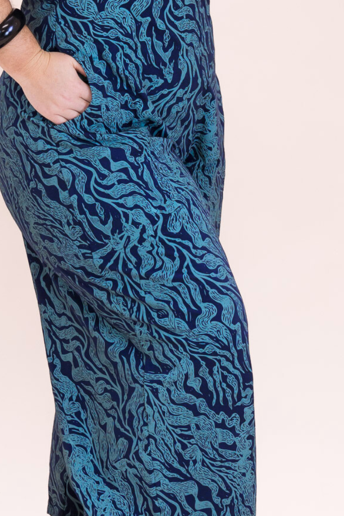 Pull On Stretch Jumpsuit - Kelp Garden