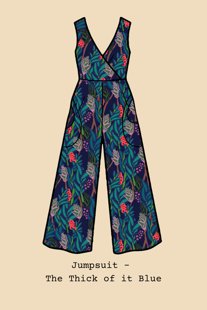 Pull On Stretch Jumpsuit - Storyline Prints