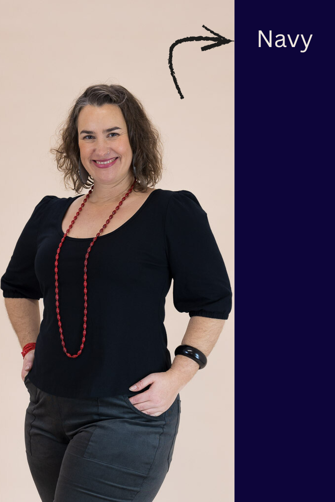 Stretch Ash Top – Organic Cotton Navy