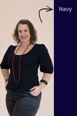 Stretch Ash Top – Organic Cotton Navy