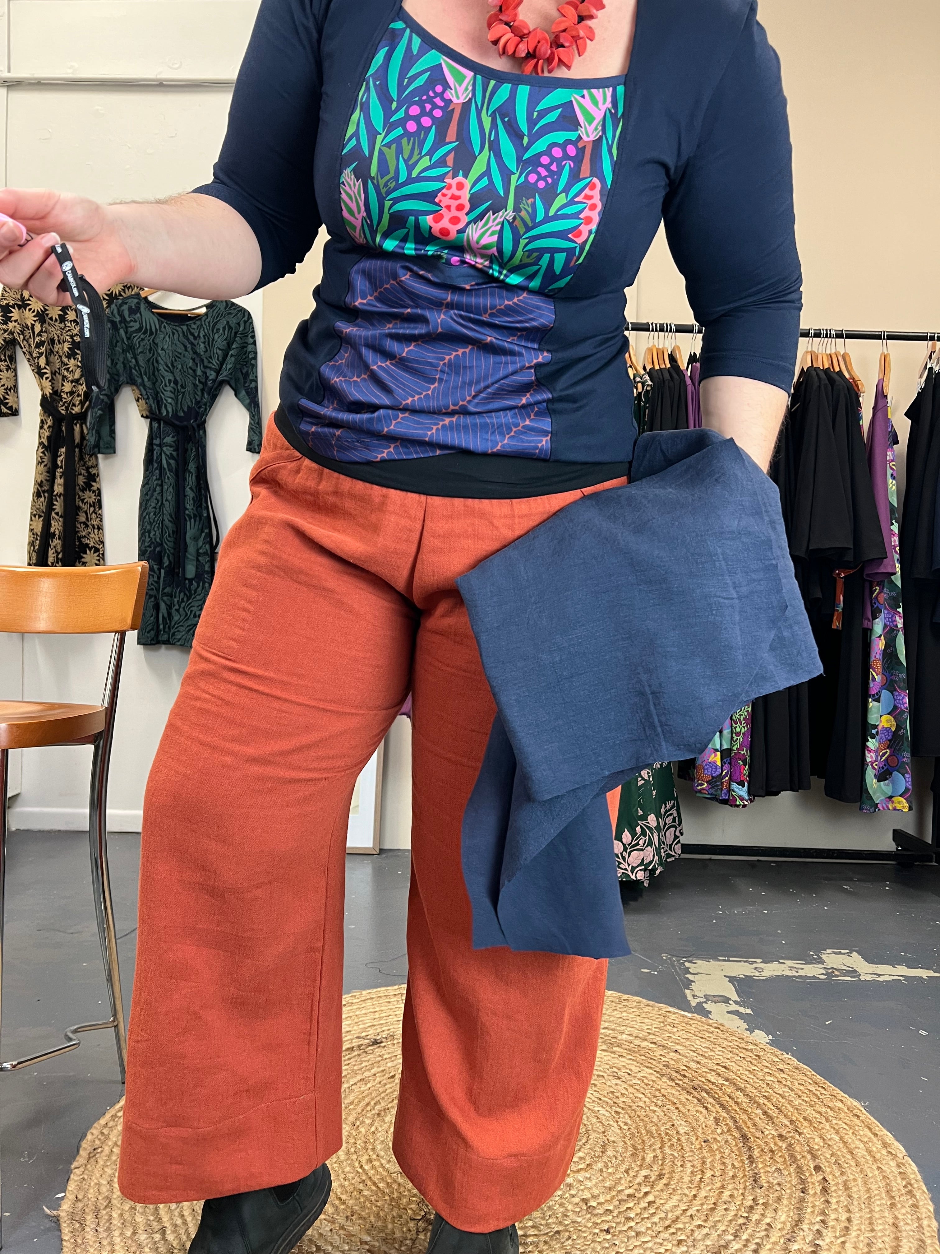 Windowpane Top Stretch Cotton - The Thick Of It Jewel