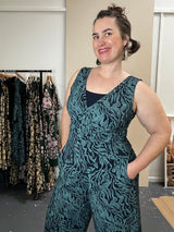 Pull On Stretch Jumpsuit - Kelp Garden