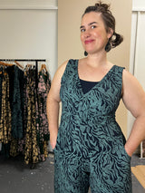 Pull On Stretch Jumpsuit - Kelp Garden
