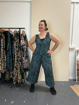 Pull On Stretch Jumpsuit - Kelp Garden