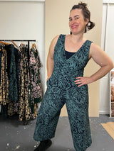 Pull On Stretch Jumpsuit - Kelp Garden
