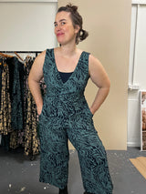 Pull On Stretch Jumpsuit - Kelp Garden
