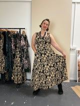 Flow Dress Stretch Cotton - Straw Flannel Flower