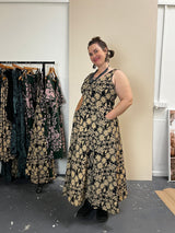 Flow Dress Stretch Cotton - Straw Flannel Flower
