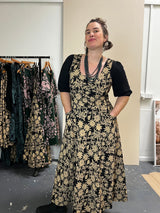 Flow Dress Stretch Cotton - Straw Flannel Flower