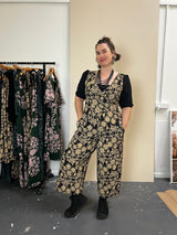 Pull On Stretch Jumpsuit - Straw Flannel Flower