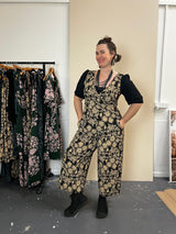 Pull On Stretch Jumpsuit - Straw Flannel Flower