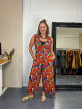 Pull On Stretch Jumpsuit - Nasturtium Rust