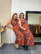 Pull On Stretch Jumpsuit - Nasturtium Rust