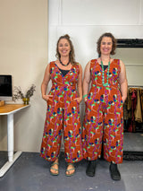 Pull On Stretch Jumpsuit - Nasturtium Rust