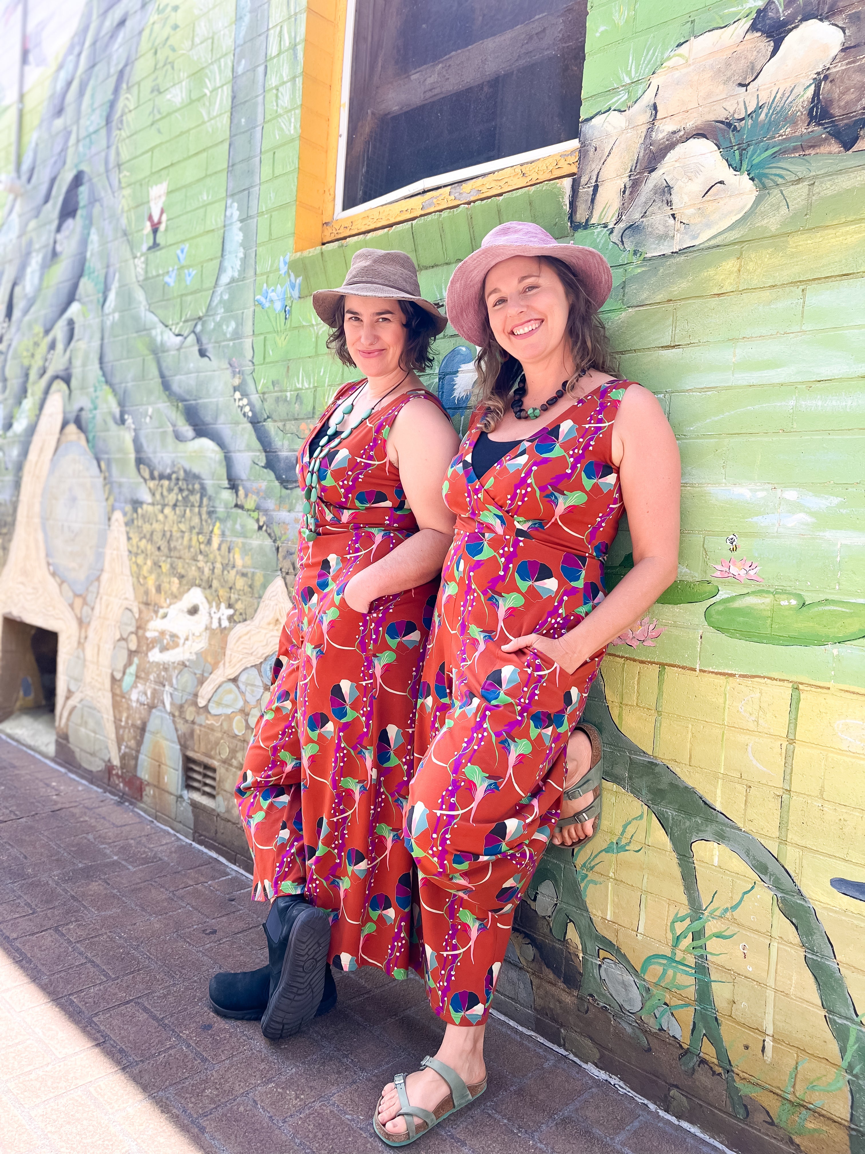 Pull On Stretch Jumpsuit - Nasturtium Rust