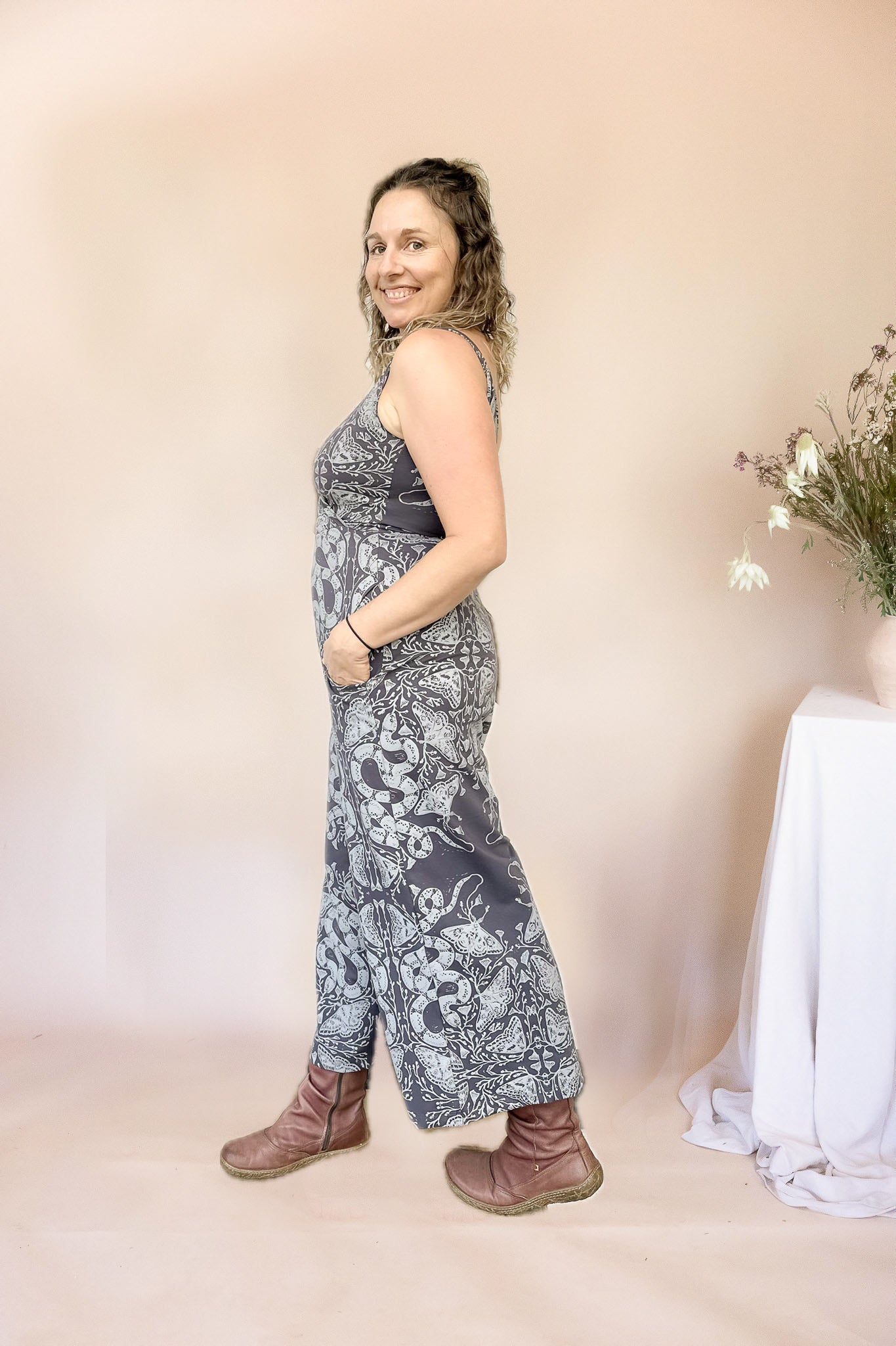 SECOND Wide Leg Jumpsuit - Nightwalk Print (14)