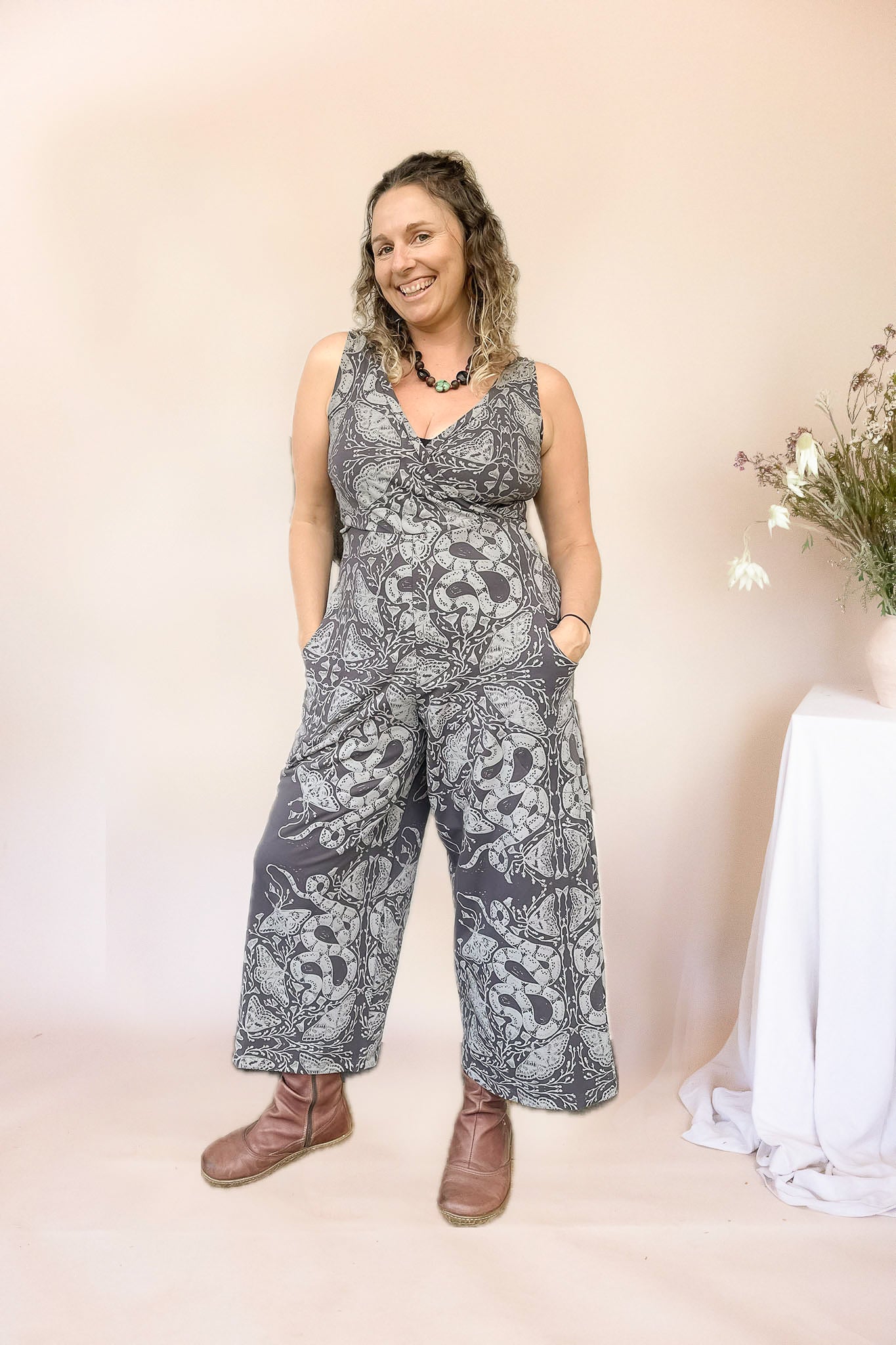 SECOND Wide Leg Jumpsuit - Nightwalk Print (14)