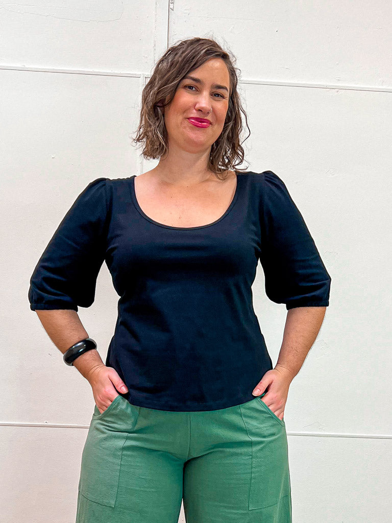 Stretch Ash Top – Organic Cotton Navy