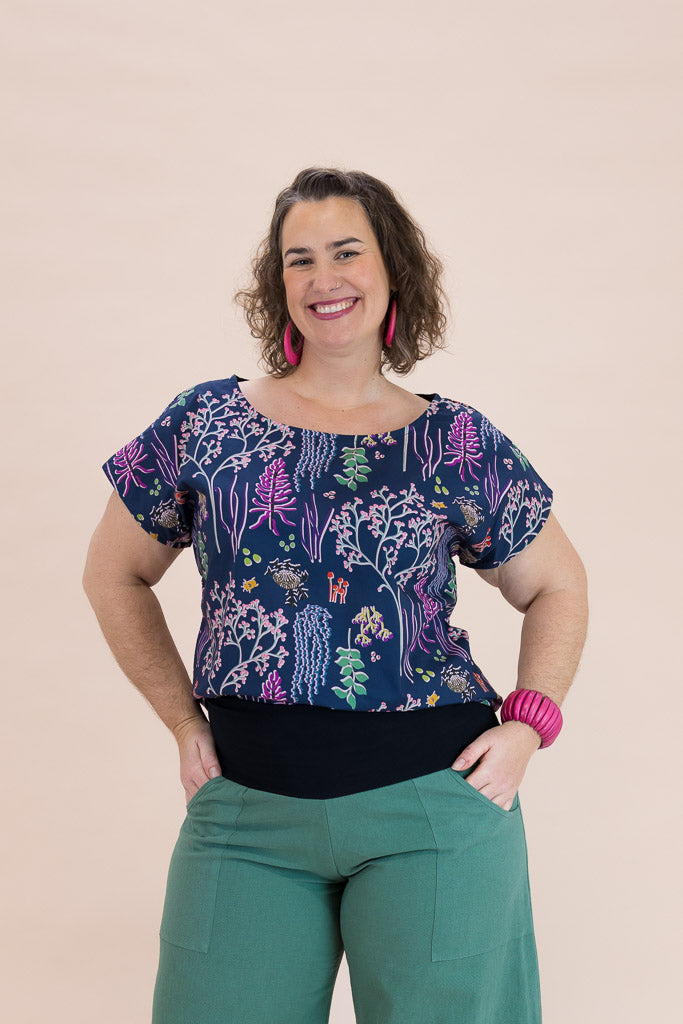 Boxy Cotton Breeze Top – Botanist Print