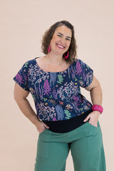Boxy Cotton Breeze Top – Botanist Print