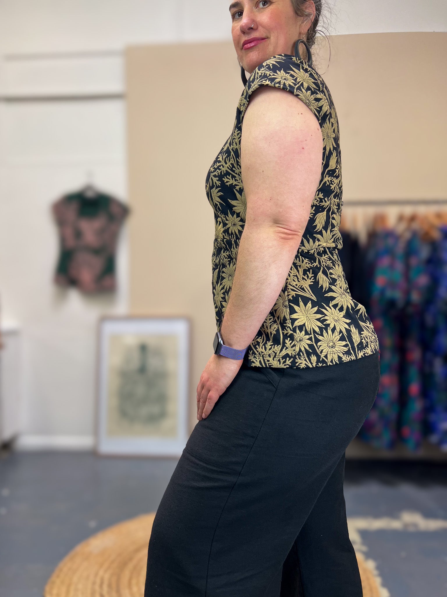 Cardamom Top Cap Sleeve – Straw Flannel Flower