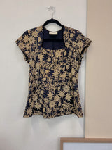 Cardamom Top Cap Sleeve – Straw Flannel Flower