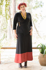 Crossover Top Black - 3/4 Sleeve