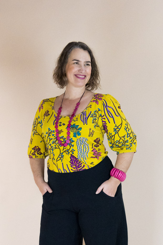 Ash Top – Yellow Botanical Organic Cotton