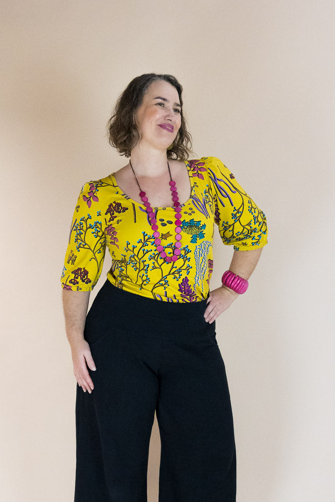 Ash Top – Yellow Botanical Organic Cotton