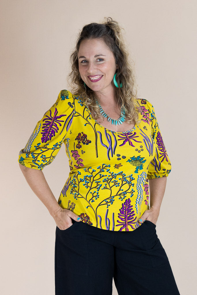 Ash Top – Yellow Botanical Organic Cotton