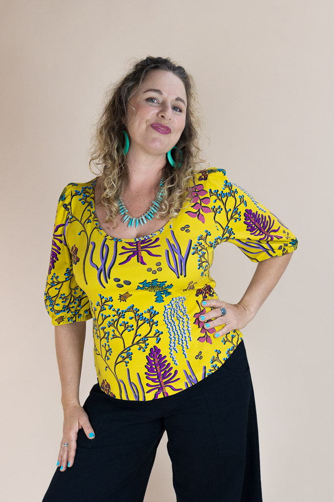 Ash Top – Yellow Botanical Organic Cotton