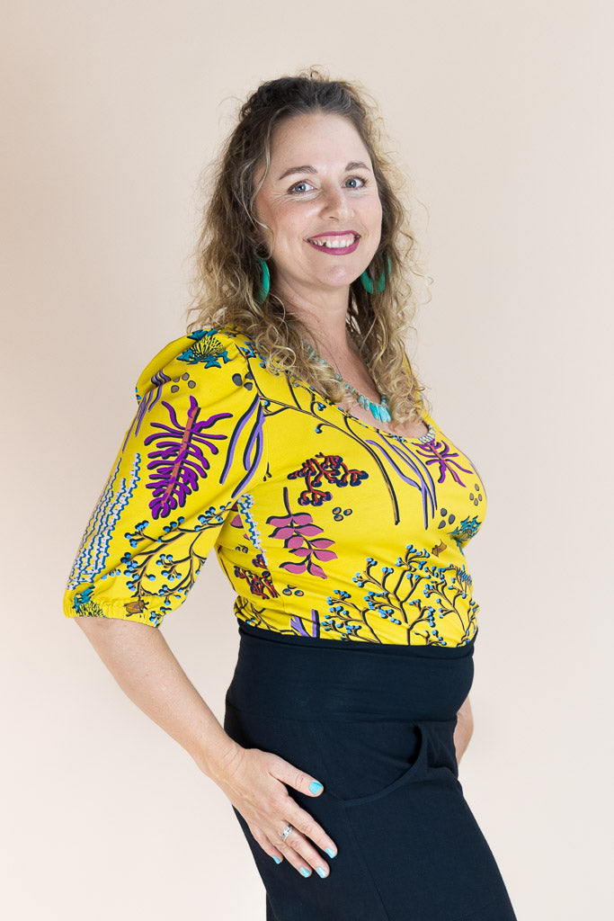 Ash Top – Yellow Botanical Organic Cotton