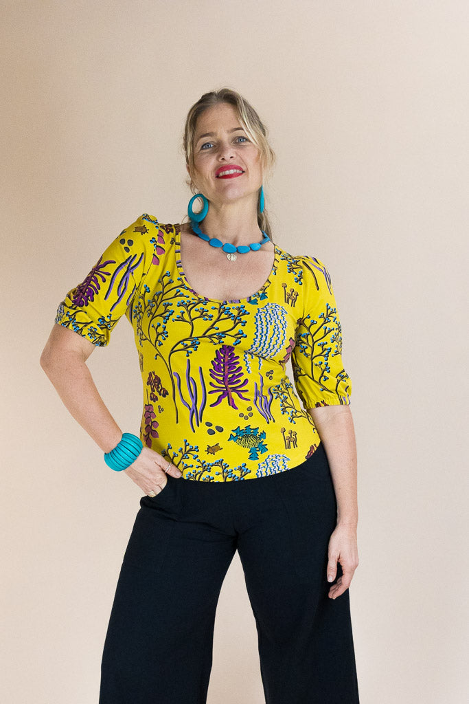 Ash Top – Yellow Botanical Organic Cotton