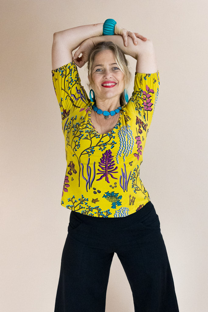 Ash Top – Yellow Botanical Organic Cotton