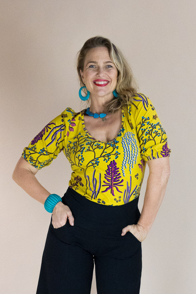 Ash Top – Yellow Botanical Organic Cotton