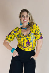 Ash Top – Yellow Botanical Organic Cotton