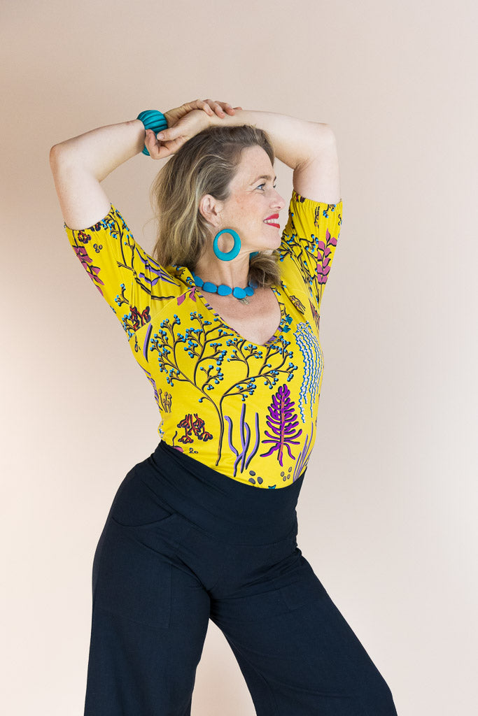 Ash Top – Yellow Botanical Organic Cotton