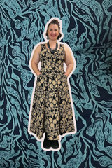 Flow Dress Stretch Cotton - Kelp Garden