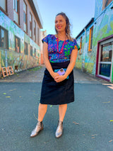 Gahnia Skirt Black Stretch Corduroy