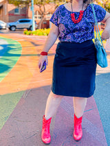 Gahnia Skirt Black Stretch Corduroy