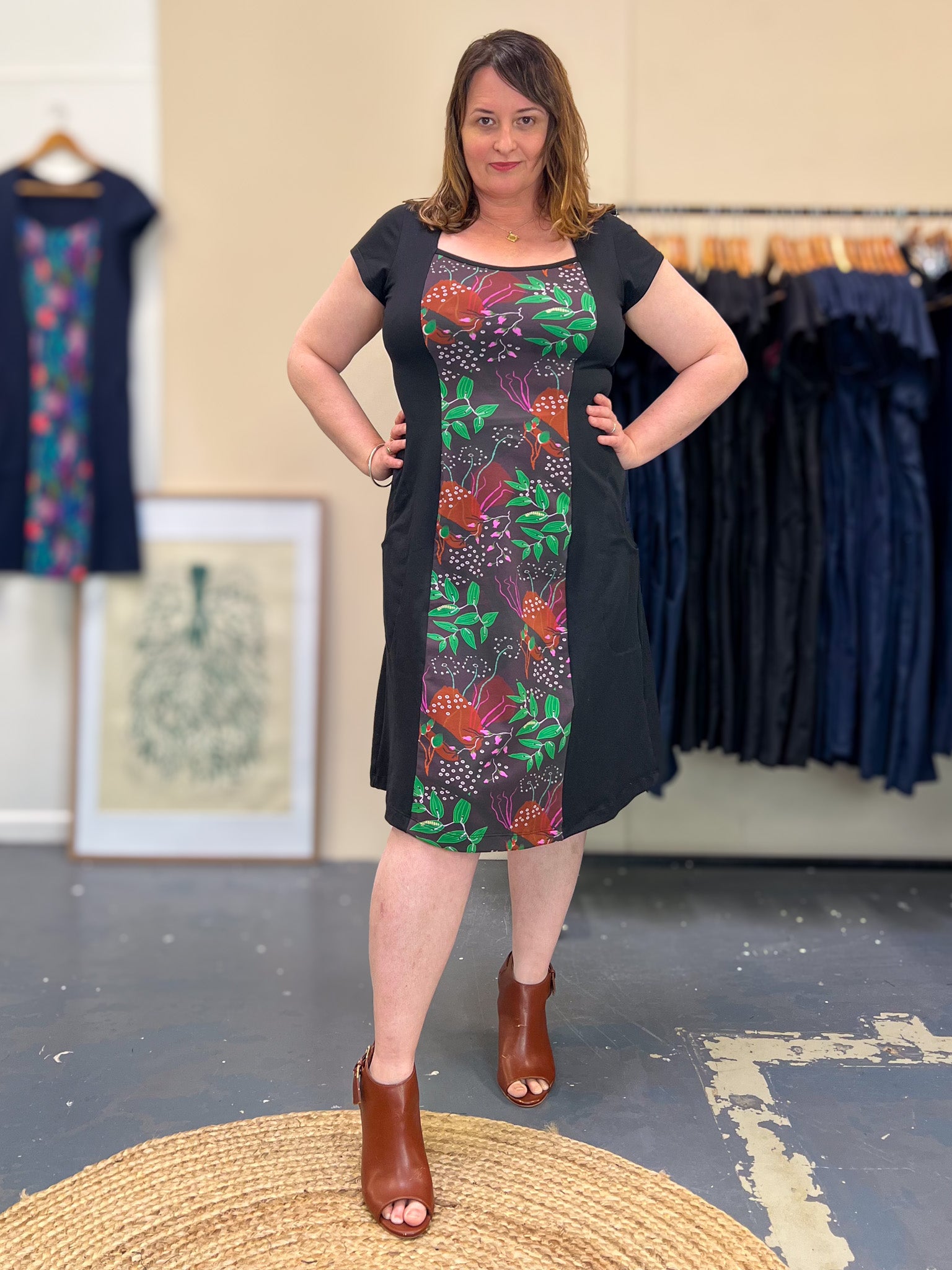 Ginger Stretch Panel Dress - Bush Garden