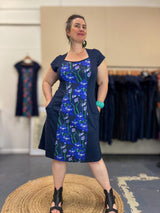 Ginger Stretch Panel Dress - Hello Cutie Blue