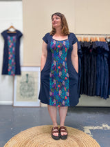 Ginger Stretch Panel Dress - The Thick of It Blue
