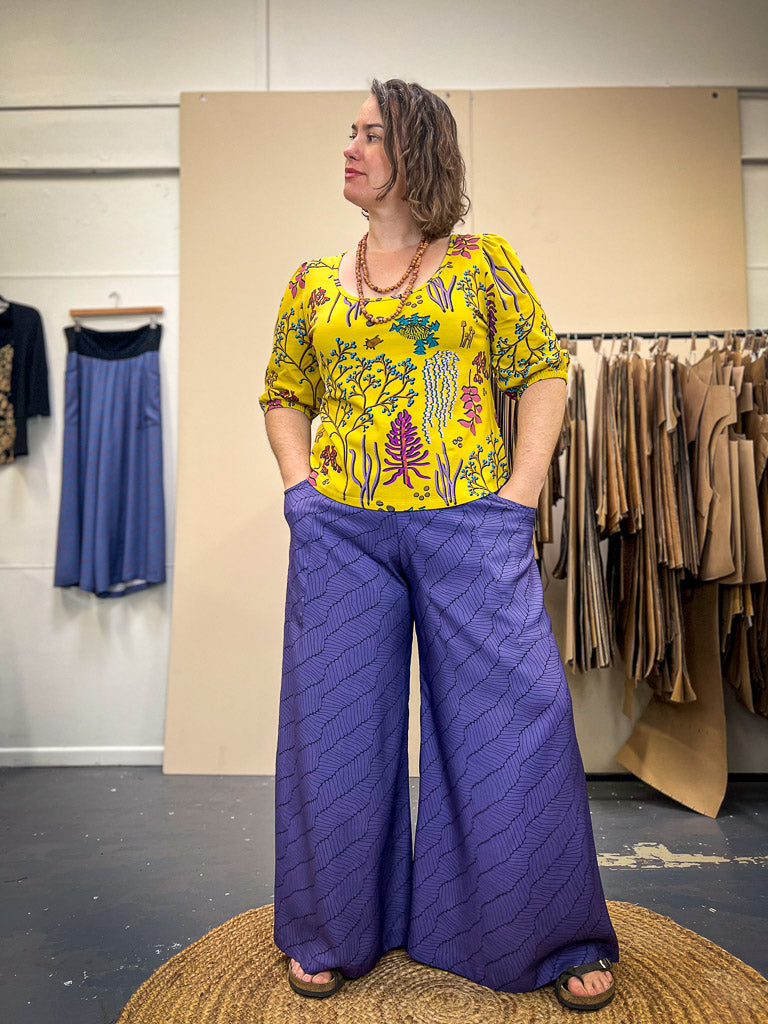 Glide Pants - Purple Wave Bamboo